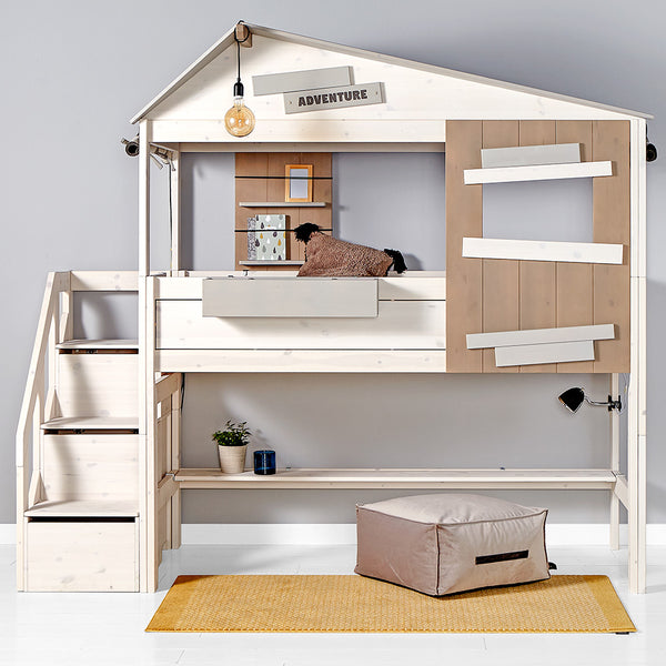 LIFETIME Kidsrooms The Hideout Mid Sleeper Bed with Steps
